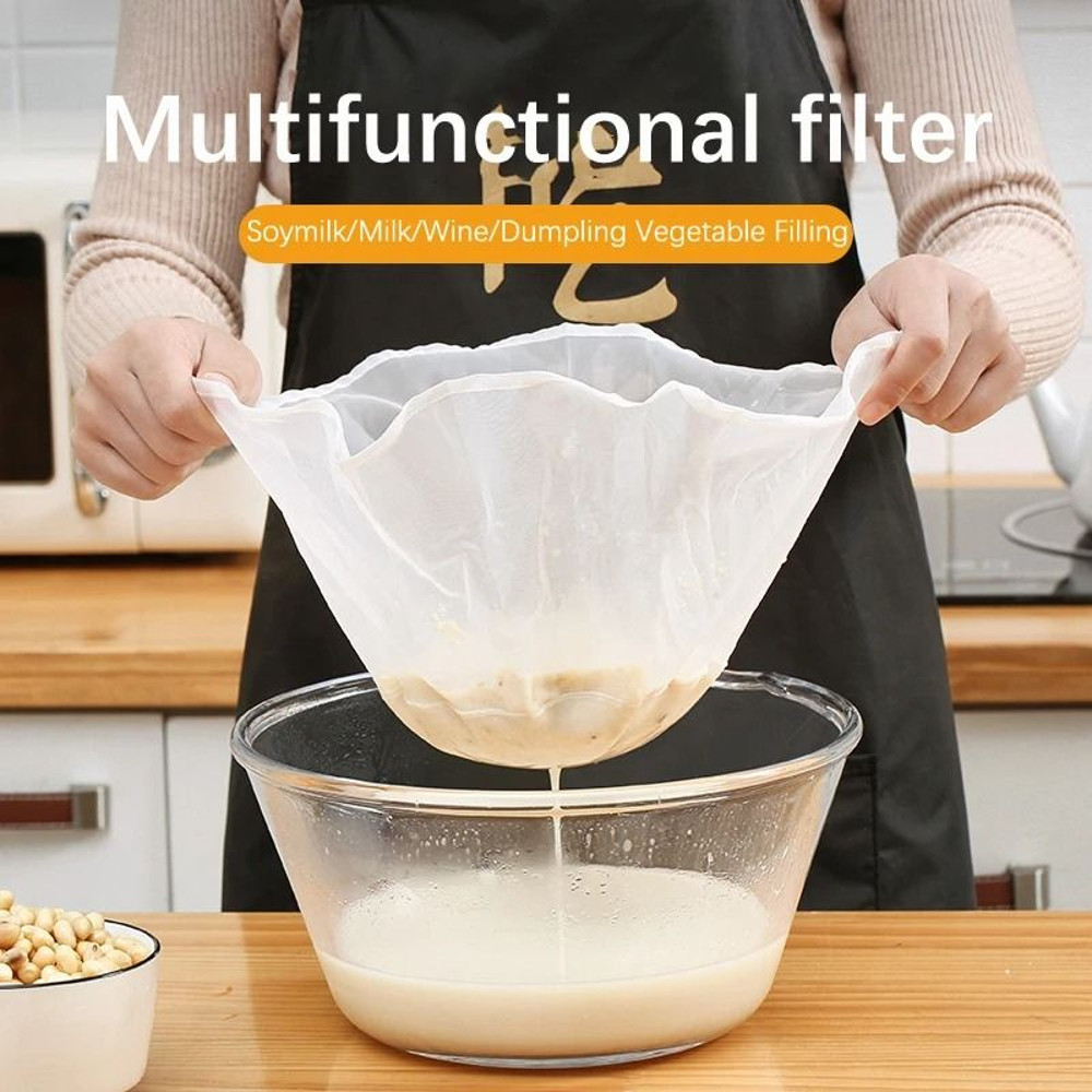 Reusable Nylon Filter Net Bag Fine Mesh Kitchen Tool For Coffee Milk Soymilk More 1