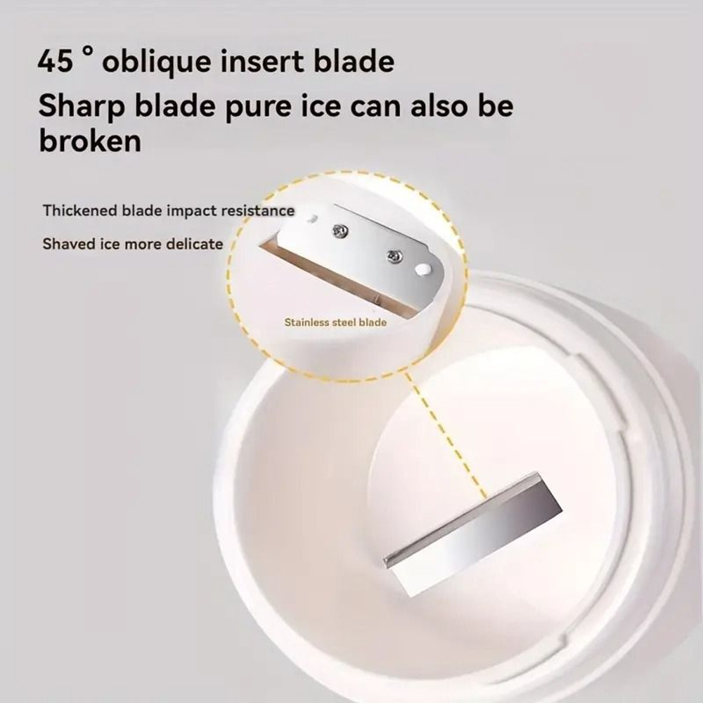Mini Portable Ice Shaver  Shaved Ice Machine Handheld Ice Crusher With Ice Cube Molds 3
