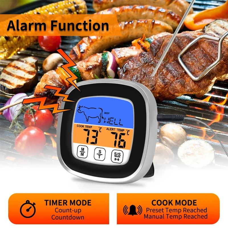 Digital cooking thermometer with probe