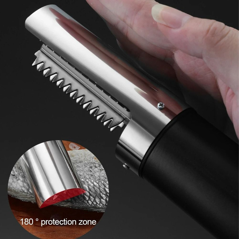 Fish scaler cleaner brush