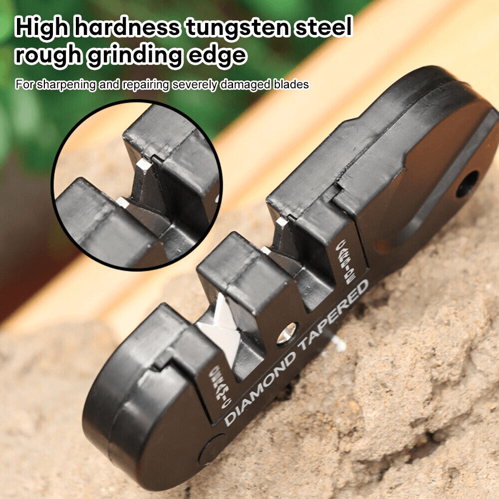 4in1 Portable Knife Sharpener Tungsten Ceramic Carbide Keychain Tool For Outdoor Use 2
