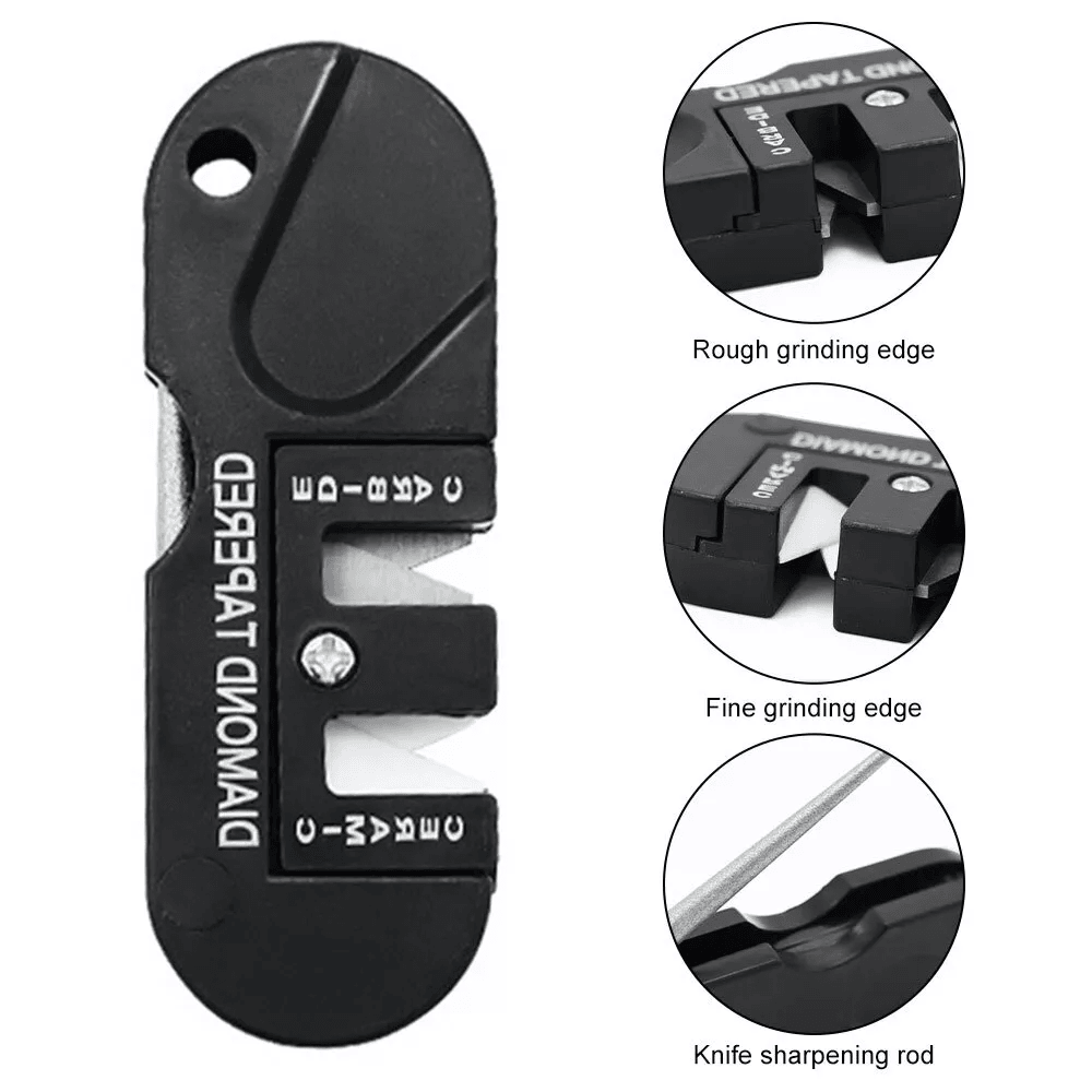 4in1 Portable Knife Sharpener Tungsten Ceramic Carbide Keychain Tool For Outdoor Use 6