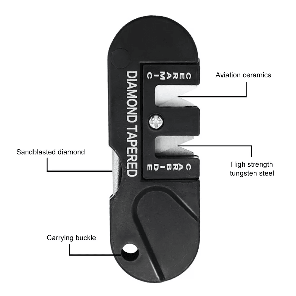 4in1 Portable Knife Sharpener Tungsten Ceramic Carbide Keychain Tool For Outdoor Use 7