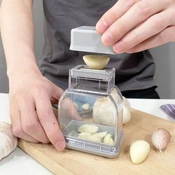 manual garlic press & grinder – multi-function kitchen tool for peeling, chopping & grating