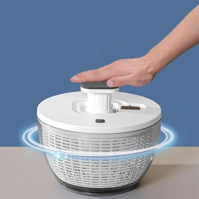Durable ABS Salad Spinner Effortless Vegetable Washing Drying 0