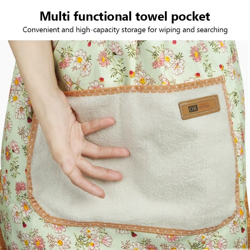 Womens Cooking Apron With Pockets  Sleeveless Printed Cotton Canvas Chefs Kitchen Apron For Grillin 2