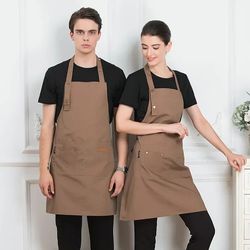 unisex sleeveless cooking apron with pocket – ideal for women and men in kitchens, grills, restaurants, cafes, and studi