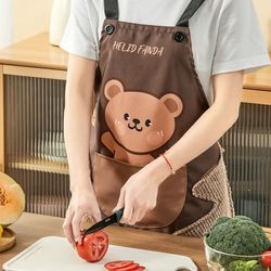 cartoon kitchen apron with pocket – waterproof & oilproof cooking apron for women & men