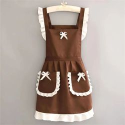 floral lace cooking apron for women – adjustable sleeveless chef's kitchen apron with pocket