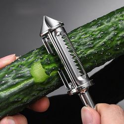 3-in-1 stainless steel fruit and vegetable peeler cutter – sharp potato carrot grater slicer