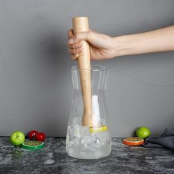 wooden juice press muddler - ice crusher & cocktail muddler bar tool