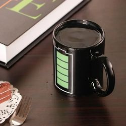 heat sensitive color changing mug – battery pattern ceramic coffee cup