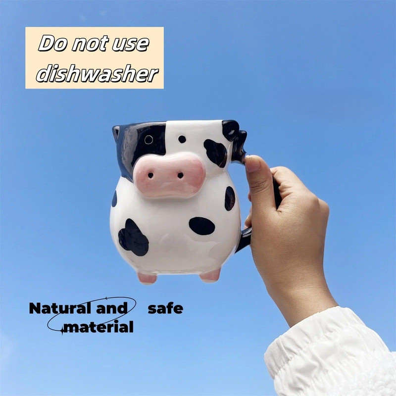 585ml Creative Cow Ceramic Mug Cartoon Design Coffee Cup For Milk And Tea Lovers 4