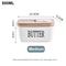 Ceramic Butter Dish With Bamboo Lid And Knife Glossy Finish Butter Keeper For Countertop Cheese St 5