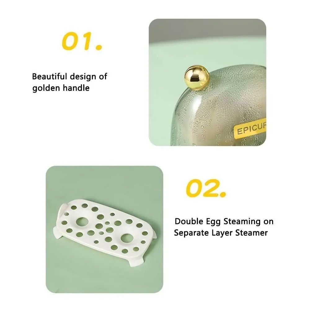 120W Electric Egg Boiler Poacher Automatic ShutOff Mini Breakfast Cooker For 2 Eggs Portable Food 6