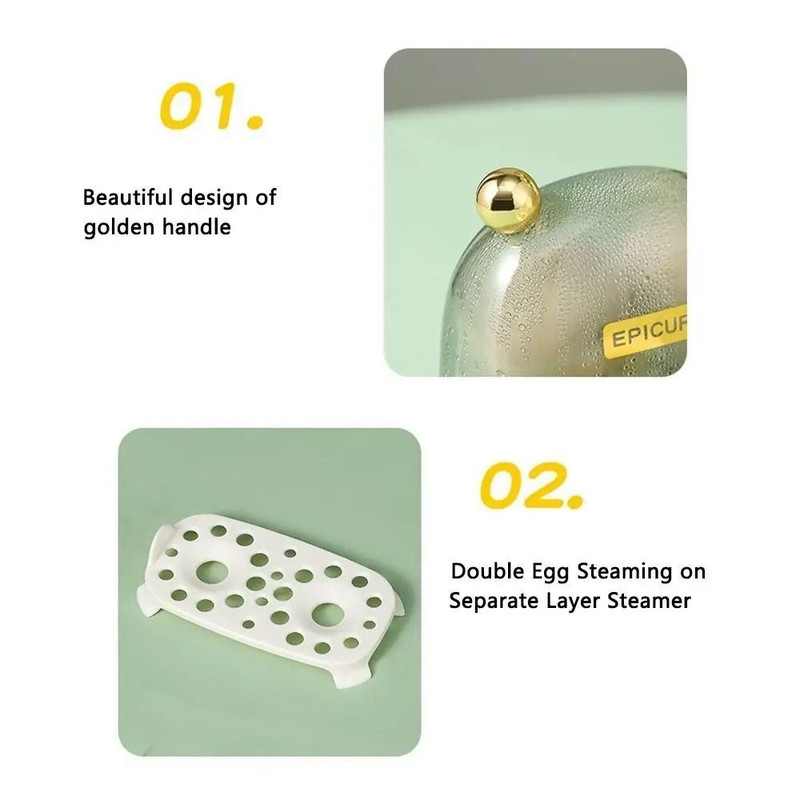 120W Electric Egg Boiler Poacher Automatic ShutOff Mini Breakfast Cooker For 2 Eggs Portable Food 6