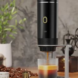 wireless electric portable espresso coffee machine for car & home, 3-in-1 capsule & ground coffee maker