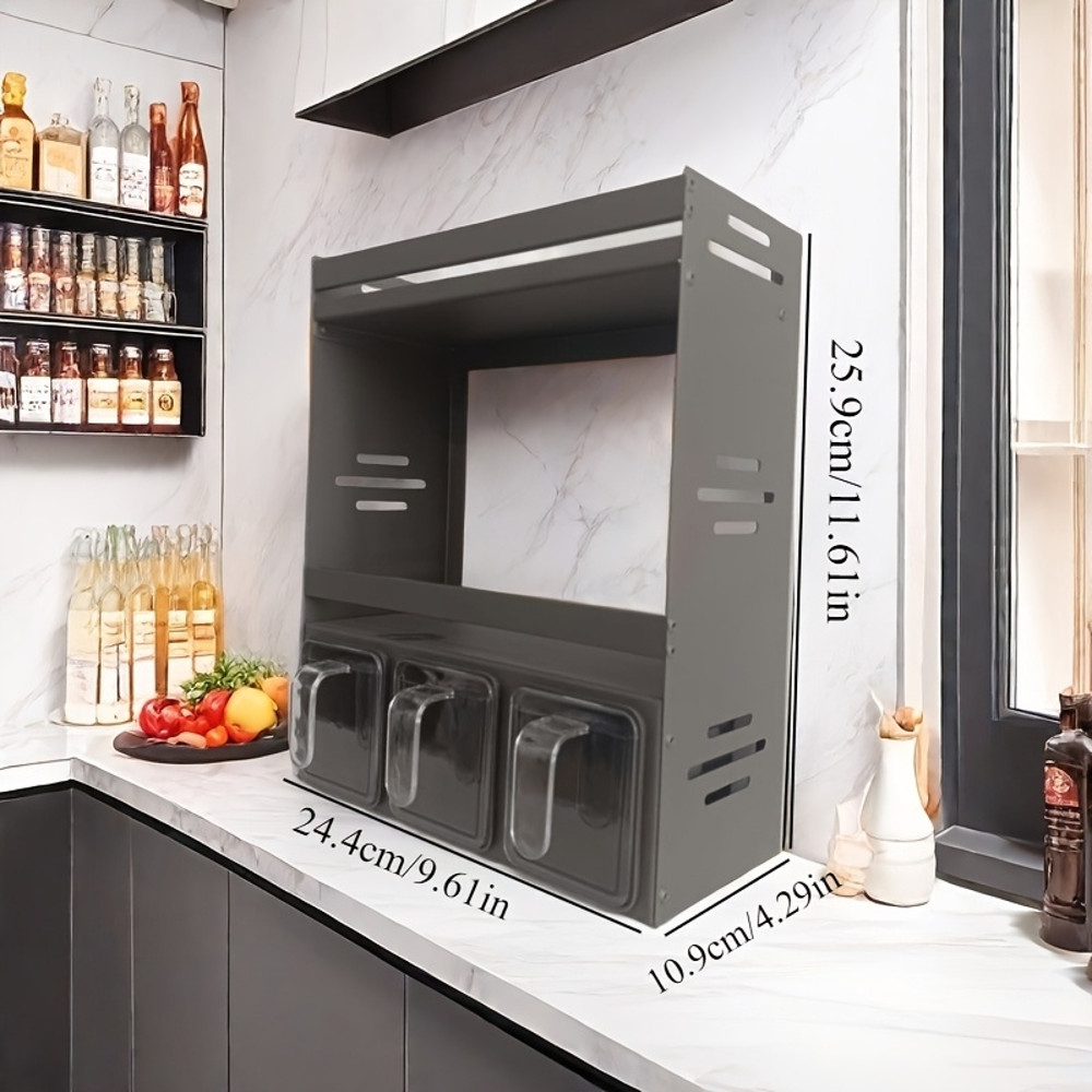 Stylish Kitchen Seasoning Rack WallMounted Kitchen Spice Rack Set Suitable For Home Use 9