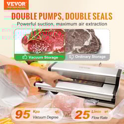 commercial vacuum sealer machine, multifunction automatic food packaging with bag roll storage & cutter for home kitchen