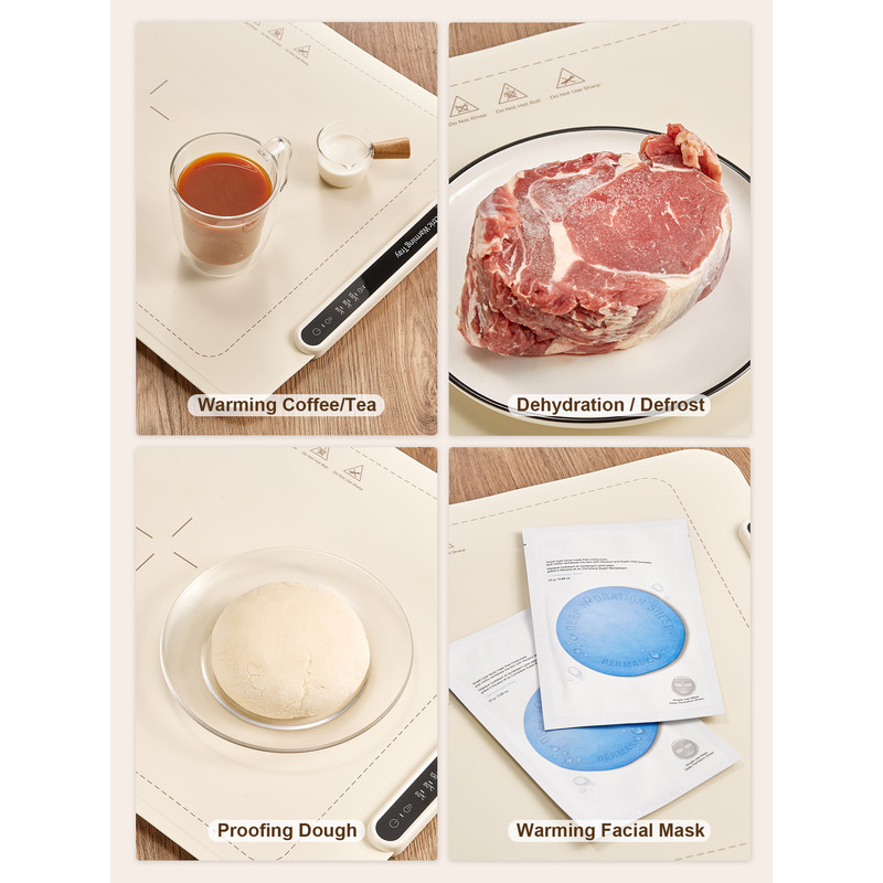 Electric Warming Tray, Foldable Food Warming Mat with 3 Temperature Settings, Auto Shut-Off Food Warmer for Buffet