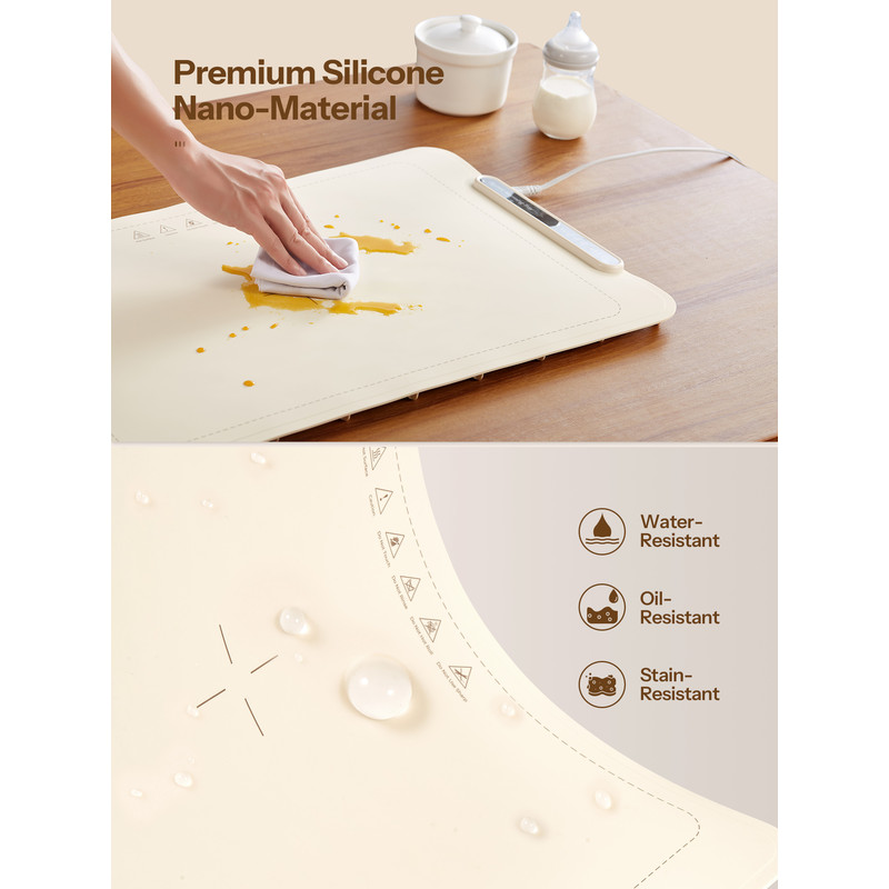 Electric Warming Tray, Foldable Food Warming Mat with 3 Temperature Settings, Auto Shut-Off Food Warmer for Buffet