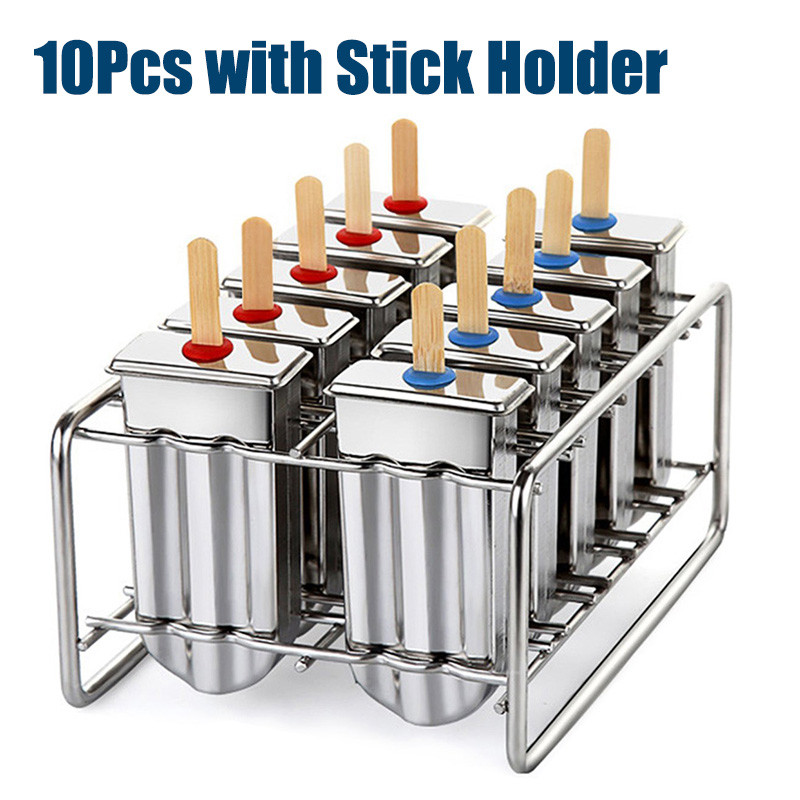 Stainless Steel Popsicle Mold Rack Ice Lolly Mold, Durable Frozen Lolly Popsicle Maker for Homemade Ice Cream Treats