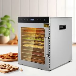 high-capacity electric food dryer machine with digital temperature control, trays dehydrator for jerky veggies fruits