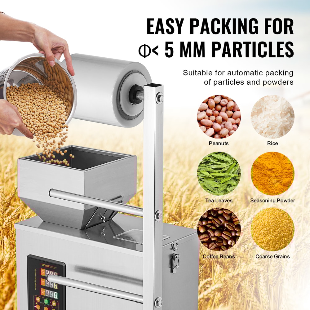Automatic Particle Packaging Machine for Powder Sachet Weighting, Filling & Packing, Ideal for Tea, Seeds, Beans & Rice