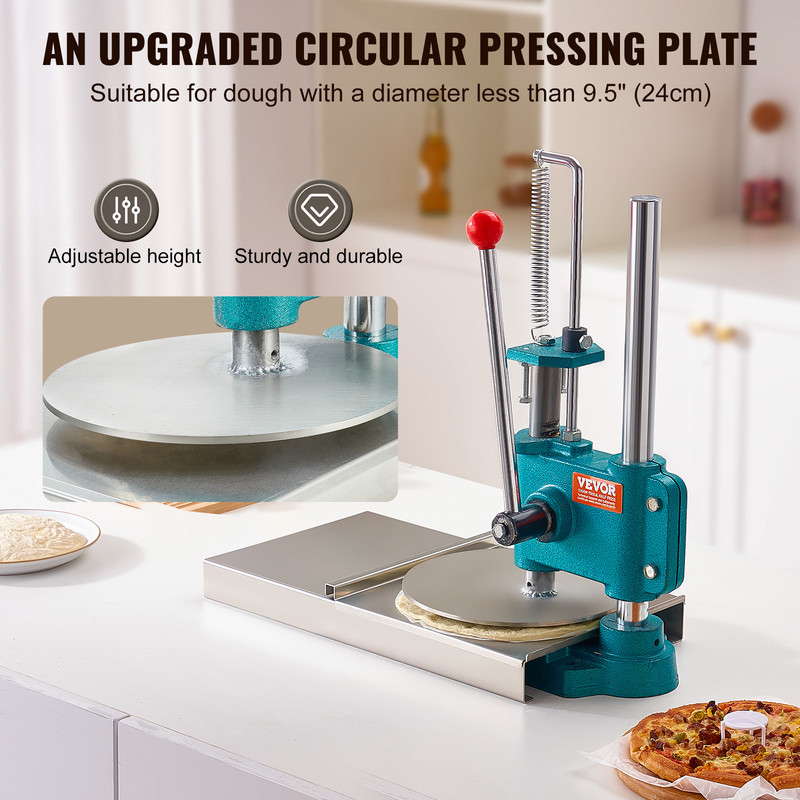 Manual Pizza Dough Press Machine , Stainless Steel Household Pizza Pastry Maker
