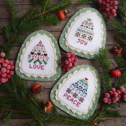 Christmas ornaments cross stitch pattern Christmas tree cross stitch chart