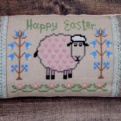 Easter Sheep cross stitch PDF pattern by StitchOnGoodLuck Primitive cross stitch pattern Easter cross stitch patterns