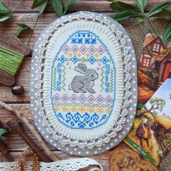 Cross stitch PDF pattern Easter Bunny Easter cross stitch Counted cross stitch pattern Primitive cross stitch pattern