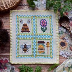 So Sweet cross stitch pattern Bee and honey cross stitch pattern