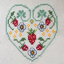 Strawberry Heart cross stitch pattern by StitchOnGoodLuck Cross stitch chart Counted cross stitch pattern