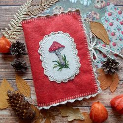 Cross stitch pattern Fly Agaric and tutorial on how to make a holder for sewing supplies PDF download