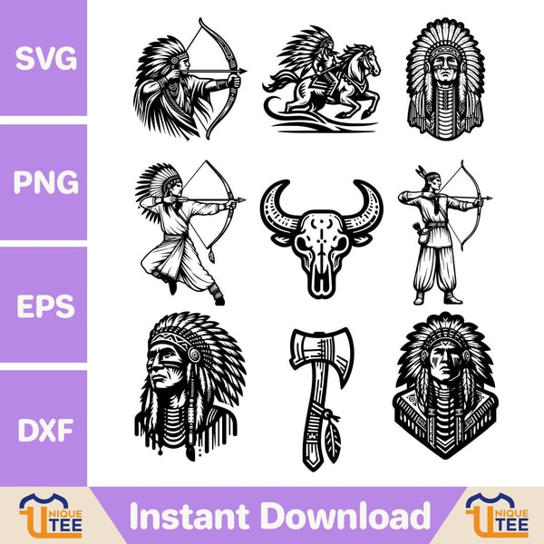 Native Svg Sticker Native American Clipart Bundle, Indigenous Art SVG Collectio | Inspire ...