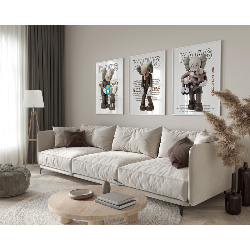 Hypebeast figure wall art set of 3, Black Hypebeast toys posters, Minimalist Hypebeast decor, Printable wall art and home decor.jpg