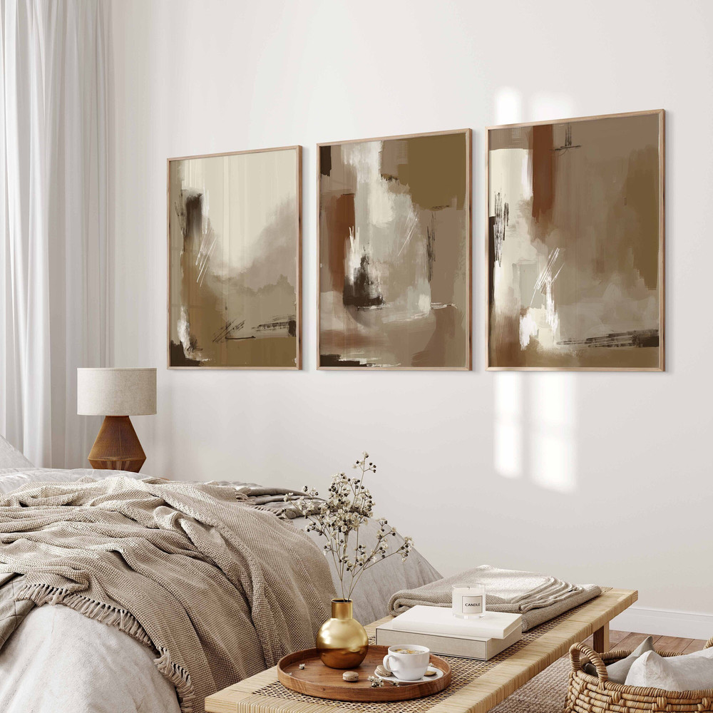 Modern Abstract Set of 3 Prints, Neutral Art Print Set, 3 Piece Modern Wall Art, Printable Abstract, Brush Strokes, Contemporary Decor.jpg