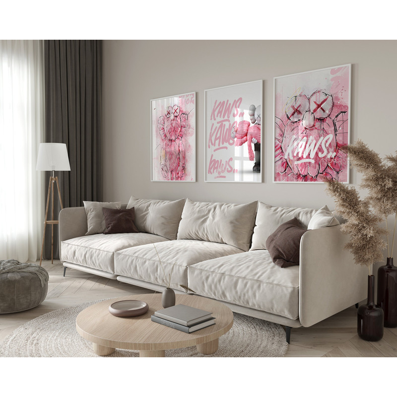 Hypebeast Pink Toys Poster Set of 3, Hypebeast Figure Printable Wall Art, Minimalist Hypebeast Decor, Hypebeast Print Set, Gift For Kids.jpg