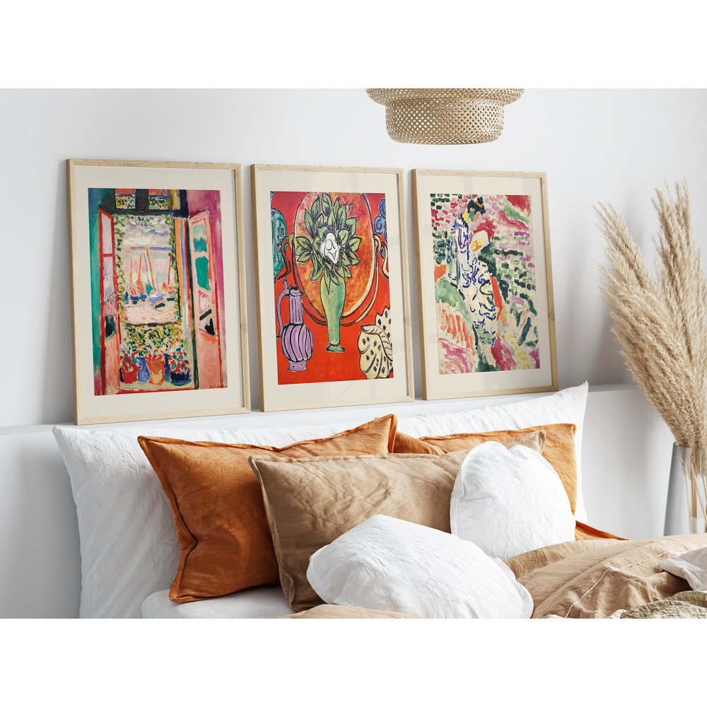 Matisse Wall Art Prints Set of 3, Henri Matisse Open Window Art, Matisse La japonaise Exhibition Poster, Matisse Flower on Table Painting.jpg