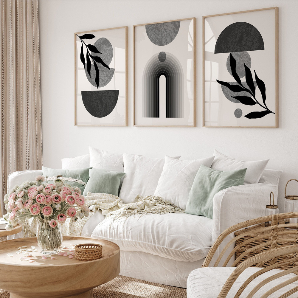 Gallery Wall Art Set Of 3, Mid Century Modern Prints, Bohemian Decor Wall Art Prints, Printable Wall Art, Boho Home Decor Neutral, DIGITAL,-3.jpg