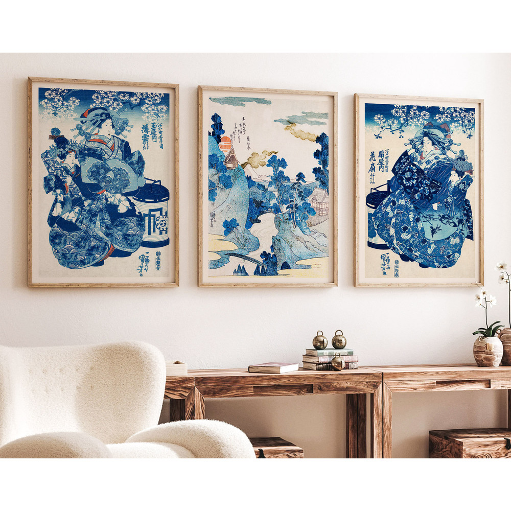 Japanese Wall Art Set of 3 Poster, Art Print, Japanese Waves Wall Art Set, Japanese Art, Japanese gifts, Poster Prints, Japanese Art Lovers-1.jpg