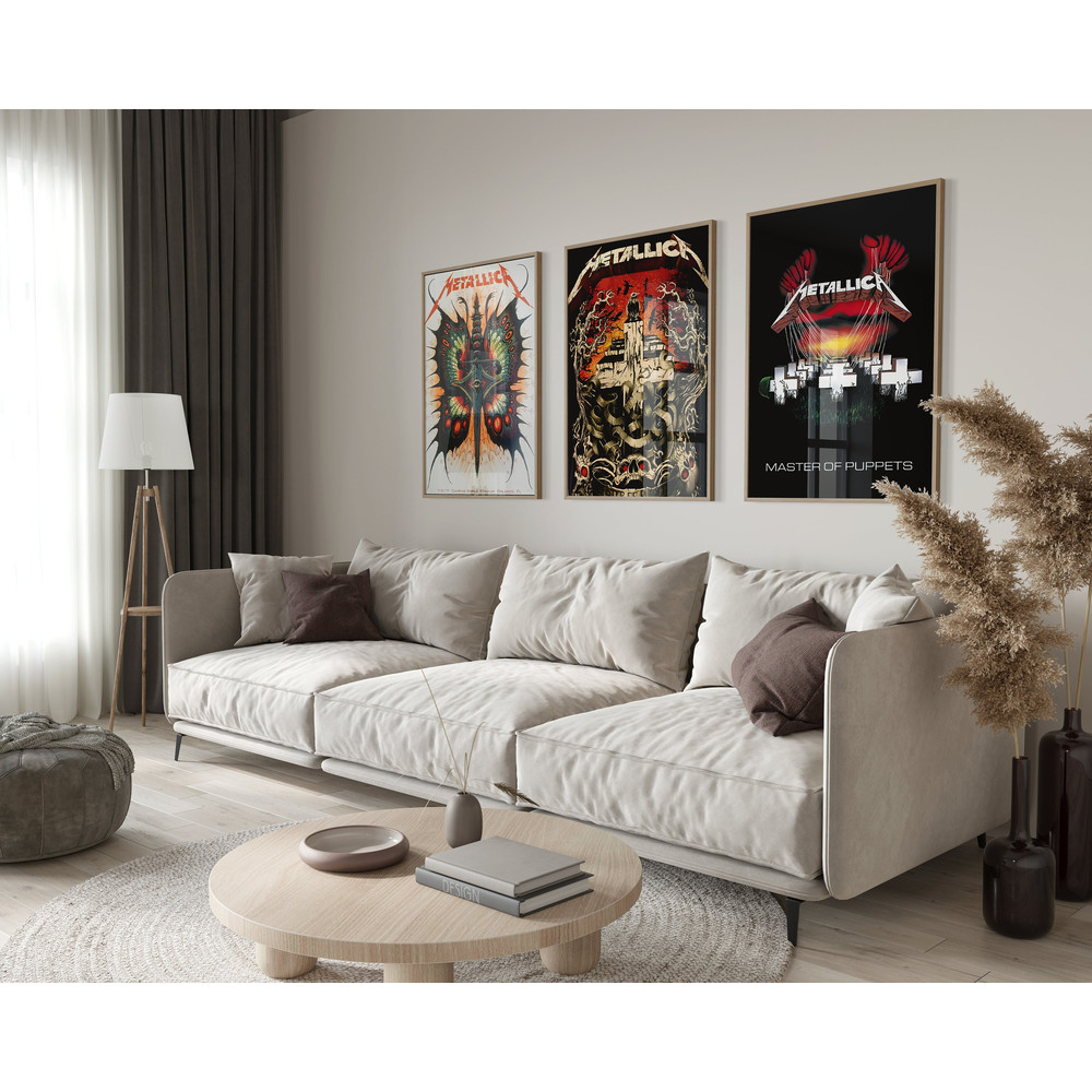 Metallica Set of 3 Posters, Metallica Poster, Vintage Rare Band Art, Retro Music Memorabilia, Collectible Wall Decor, Concert Art, Band Art-1.jpg