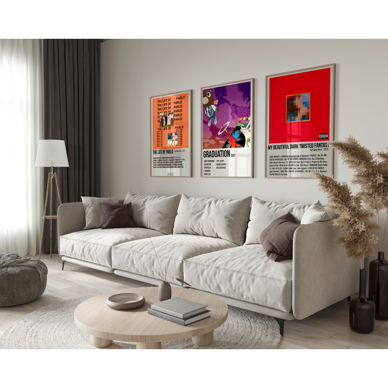 Kanye West Set of 3 Posters, Graduation Album Cover, Ye Graphic Poster, The Life Of Pablo, Album Poster, Poster Wall Art, Album Cover Poster-1.jpg