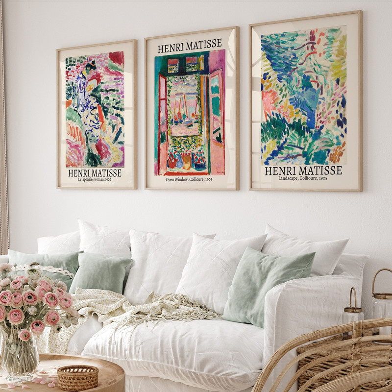 Matisse Print set Of 3, Matisse Wall Art, Exhibition Art, Mid Century Wall Art, Landscape Art, Museum Poster, High Quality Printable Poster,-1.jpg