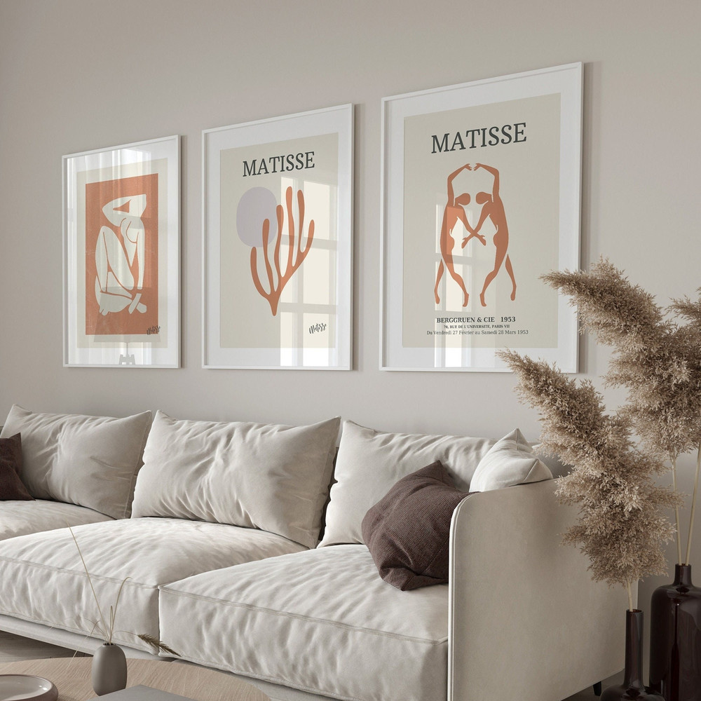 Matisse Wall Art Set of 3, Matisse Cutout, Matisse Print, Matisse Digital Art, Boho Gallery Wall Prints, 3 Piece Mid Century Gallery, Prints-1.jpg