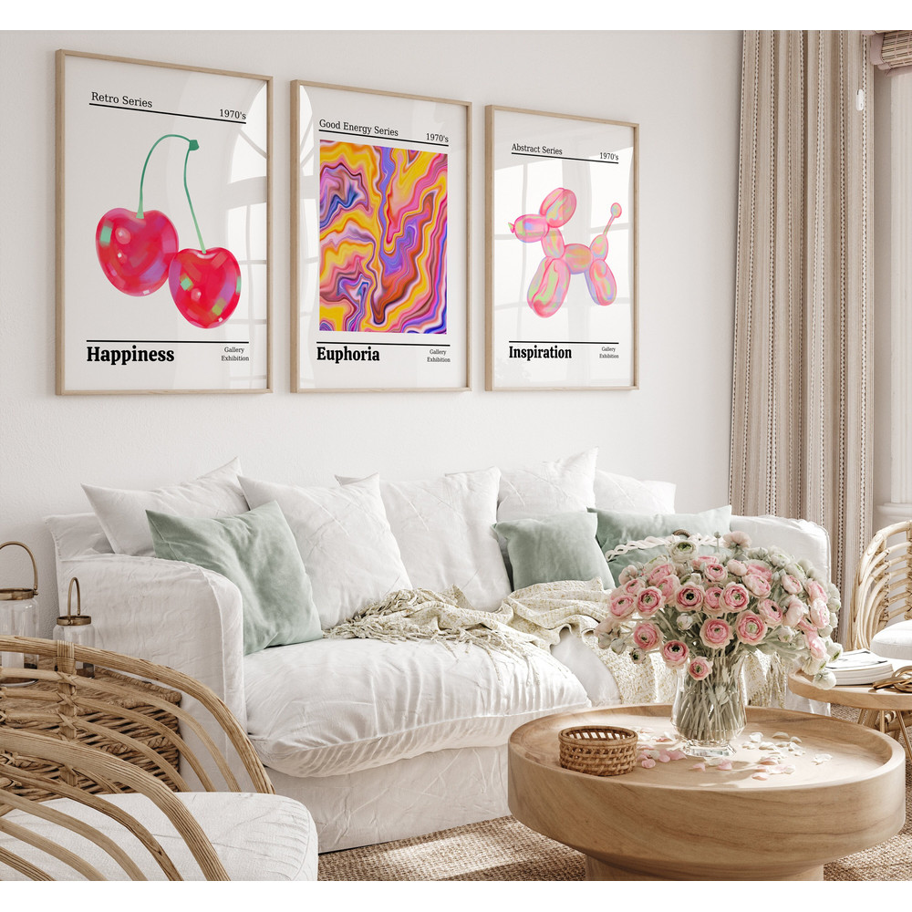 Retro wall art set of 3 prints, Trendy holographic set,Retro abstract colorful gradient poster,Aesthetic print,Trendy euphoria print.jpg