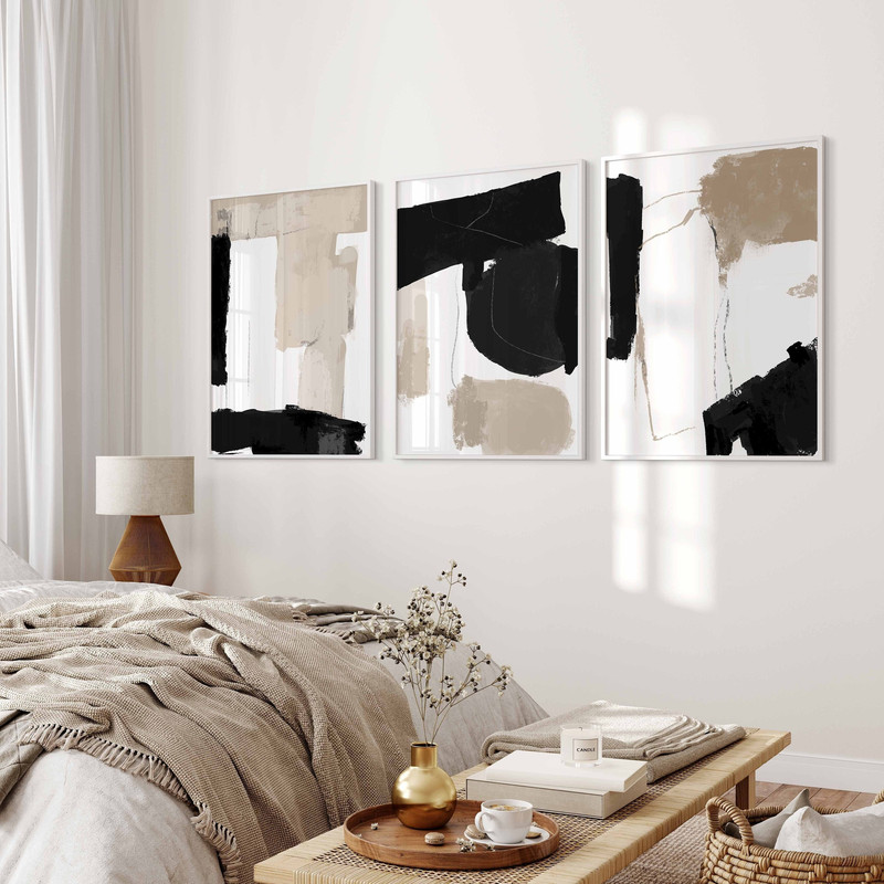 Modern Neutral Abstract Gallery Wall Art Set of 3 Neutral Nordic Prints Modern Abstract Art Black Beige Japandi Printable Abstract Art.jpg