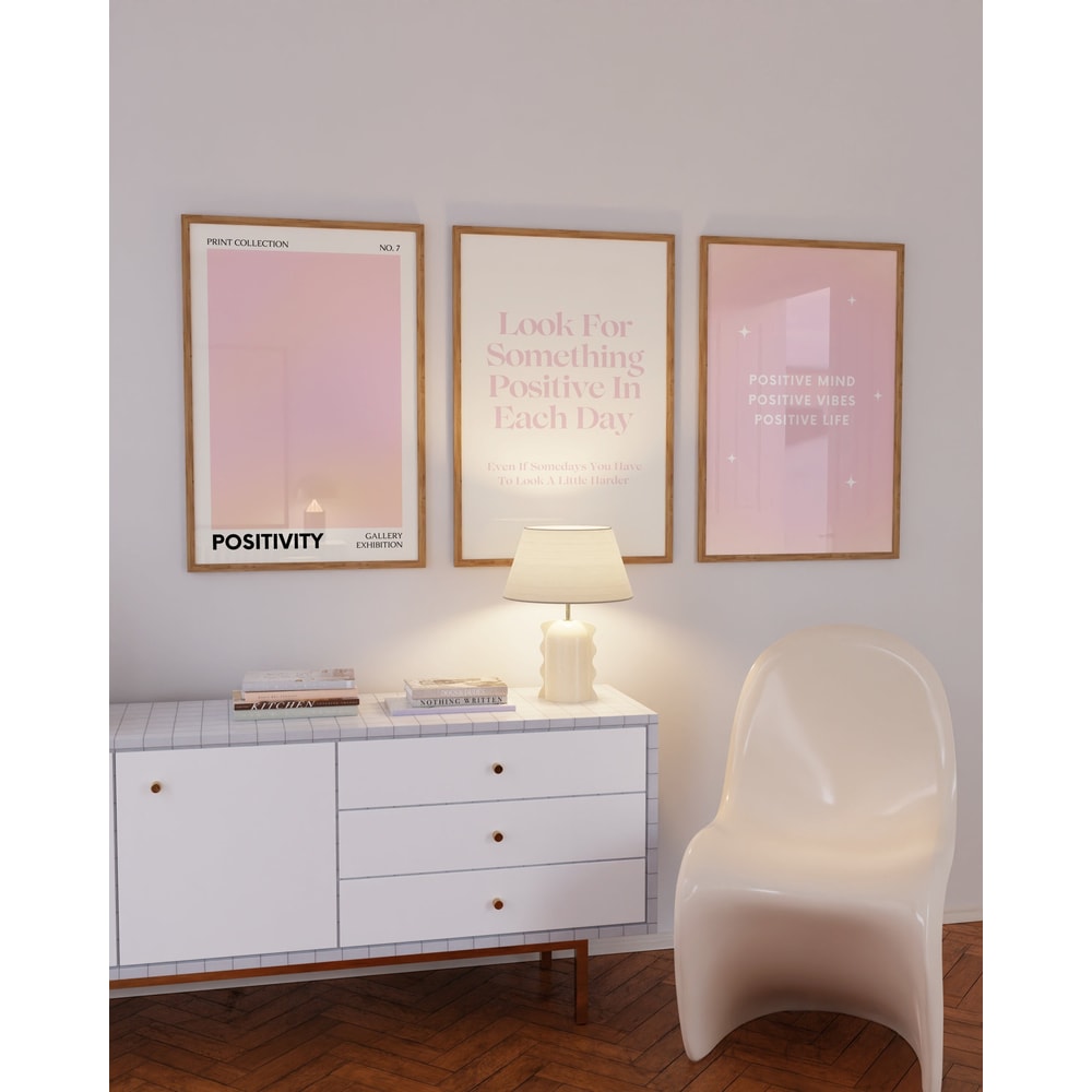 Pastel Poster Set of 3, Positivity Art Print Set of 3, Positive Retro Gradient Poster, 3 Piece Wall Art, Purple Aesthetic Bedroom Decor.jpg