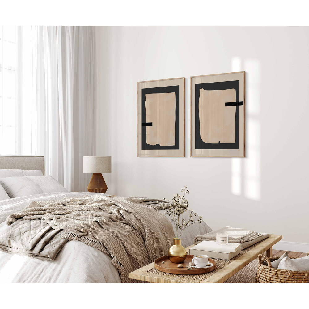 Set of 2 Modern Beige Pastel Minimalistic Modern Wall Art Print, Neutral Tones Home Decor, Abstract Light Brown Organic Shapes Printable.jpg